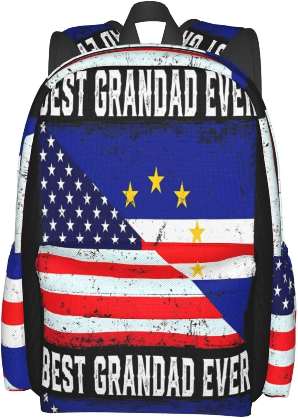 American Cabo Verde Flag Large Travel Backpack Casual Backpacks Laptop Daypack Working Rucksack Lightweight Back Pack Sports Bag with Adjustable Shoulder Strap