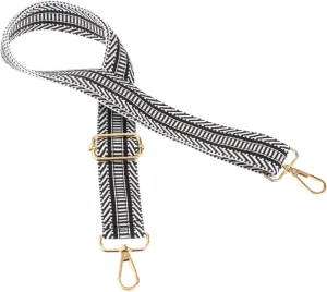 Angoily 1Pc Wide Shoulder Bag Strap for Women Embroidered Ethnic Style Replacement Strap Lengthen Handbag Strap with Buckles