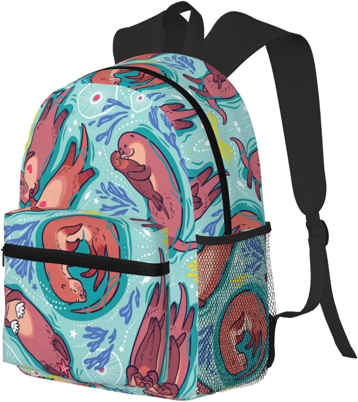 Animal Cute Brown Otters Print Casual Backpack,Lightweight Backpack Laptop Backpacks For Men Women,Travel Work Computer Bag