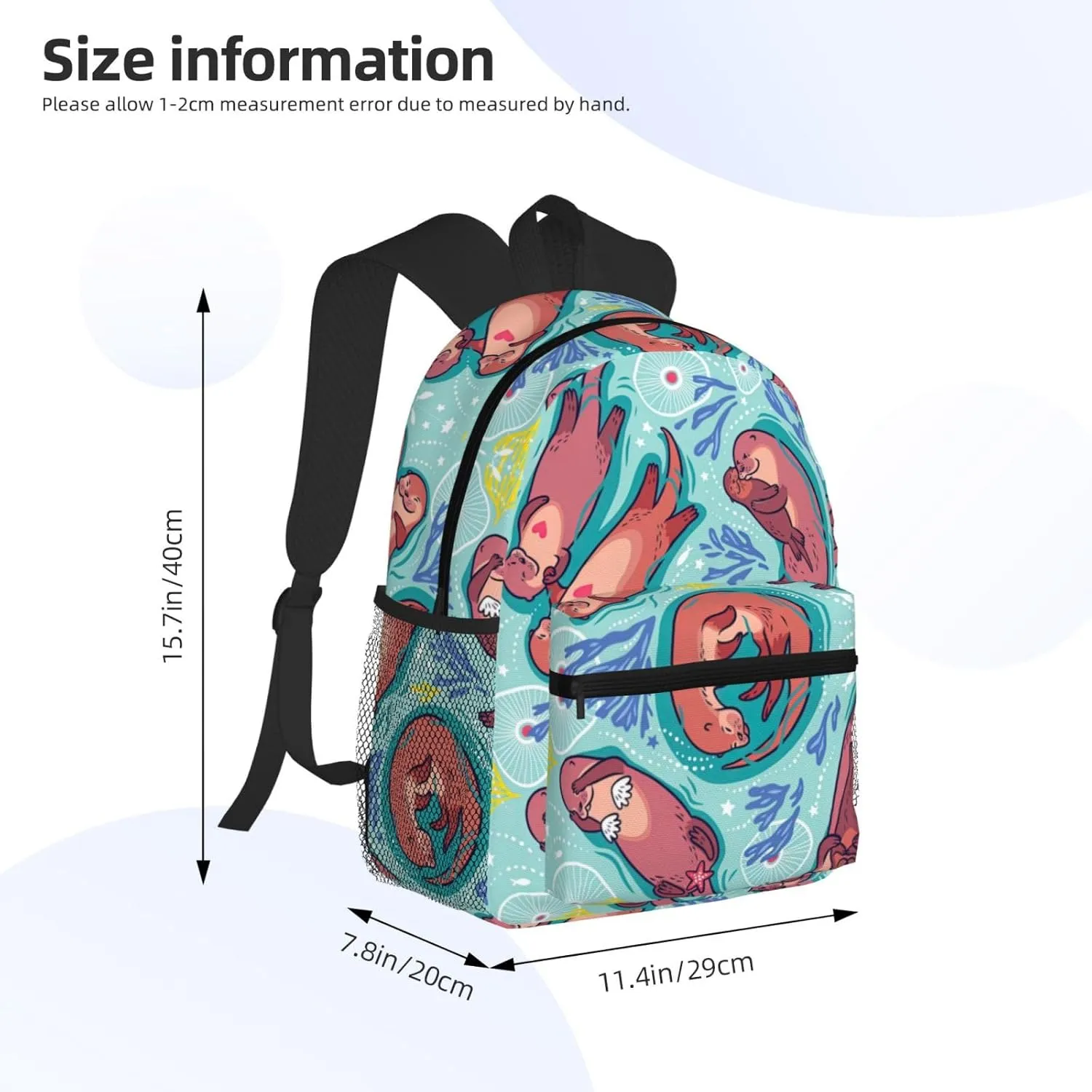 Animal Cute Brown Otters Print Casual Backpack,Lightweight Backpack Laptop Backpacks For Men Women,Travel Work Computer Bag