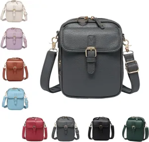 Anti-Theft Retro Design Upgrade Double Layer Large Capacity Mini Messenger Bag With 10 Card Slots and Anti-Theft Zipper