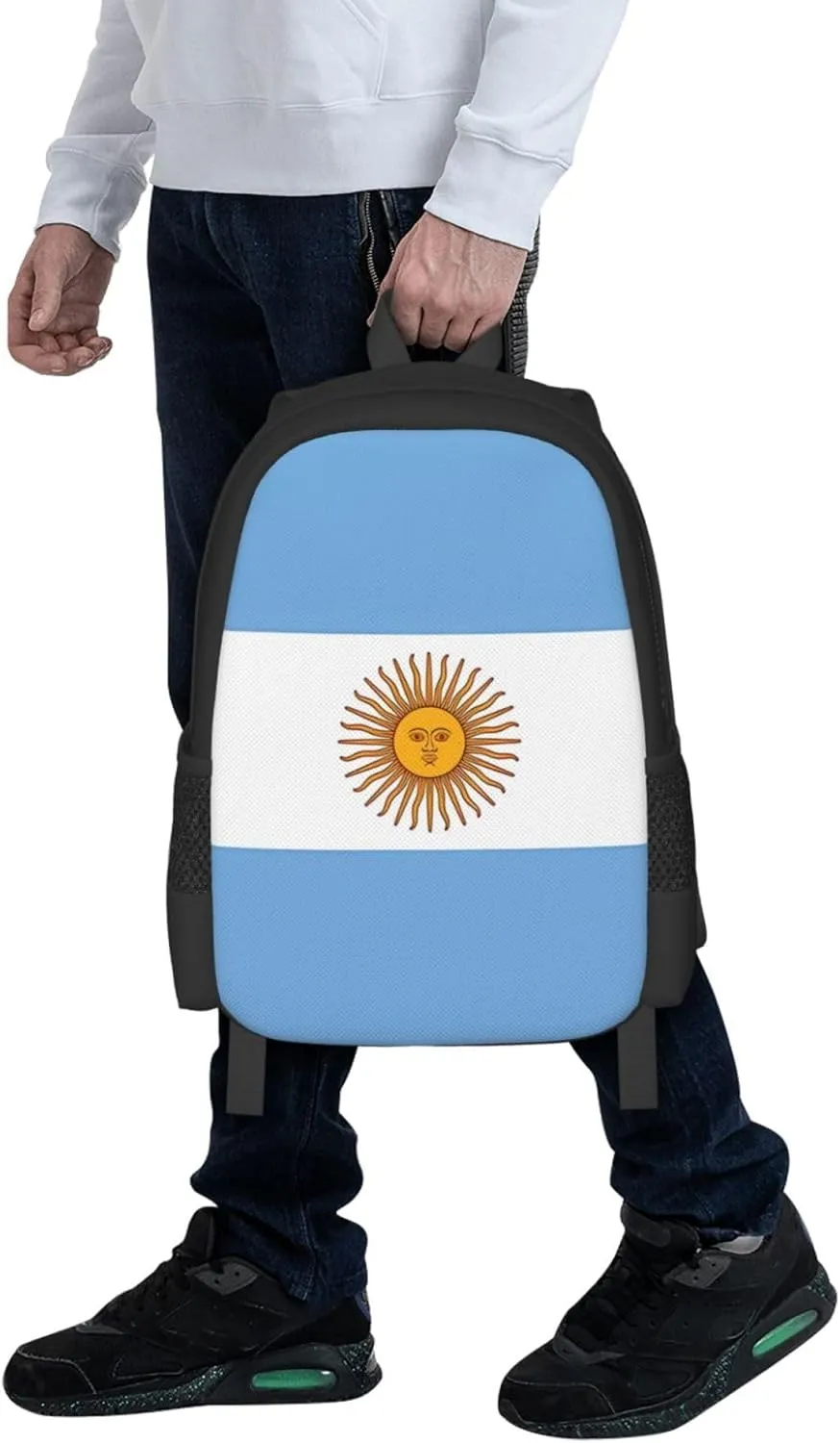 Argentina Flag Casual Backpacks Large Capacity Backpack Laptop Rucksack Sport Daypack Commuter Bags with Adjustable Strap for Traveling Camping