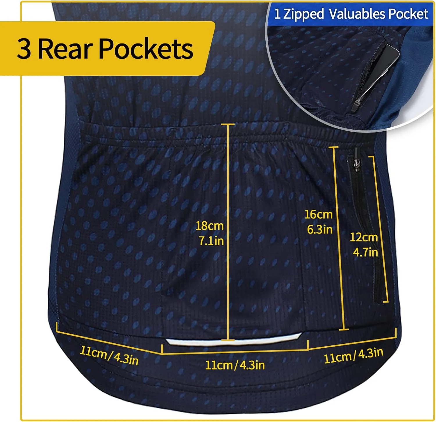 ARSUXEO Men's Cycling Jersey Short Sleeves Mountain Bike Shirt MTB Top Zipper Pockets Reflective