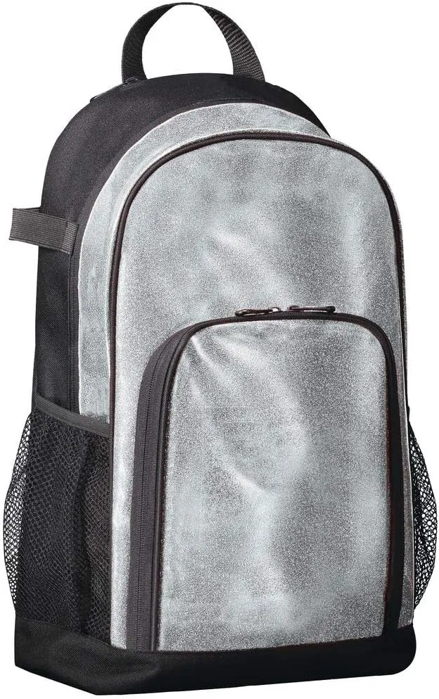 Augusta Sportswear Backpack, Silver Glitter/Black, One Size
