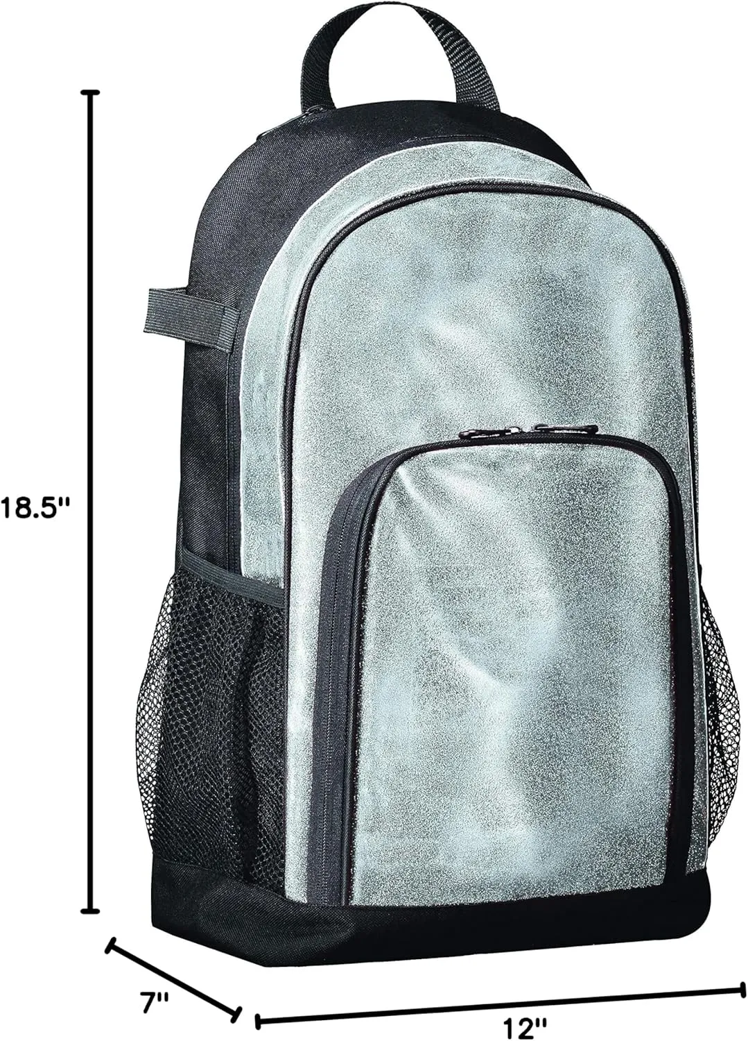 Augusta Sportswear Backpack, Silver Glitter/Black, One Size