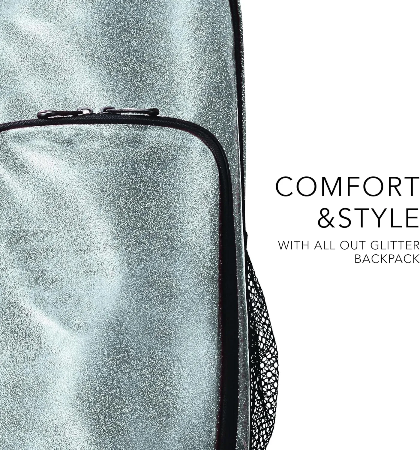 Augusta Sportswear Backpack, Silver Glitter/Black, One Size