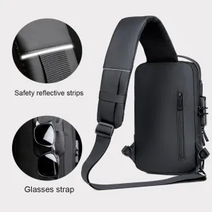 Auricz Bag, New Carbon Fiber Streamline Anti-Theft Sling Bag, Man Purse Crossbody/Chest Edc Bag Waterproof, Travel Use