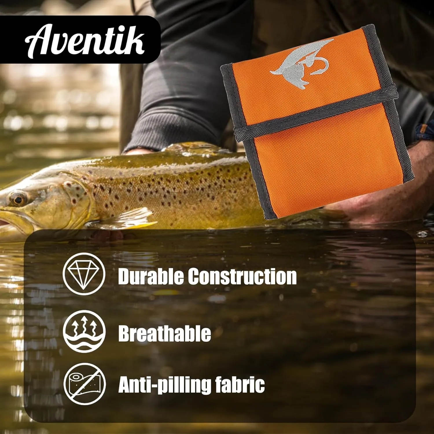 Aventik 10 Pockets Fishing Tackle Binder Fly Fishing Leader Tippet Line Wallet Leader Case Tippet Storage Fly Fishing Great for Pre-Tied Carp and Catfish Rigs