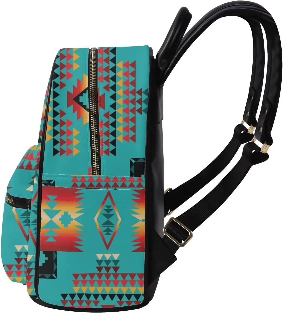 Aztec Geometric Backpack Purse for Women Fashion Ethnic Style Mini Daypack Navtive American Inca Maya Navajo Tribal Travel College Shoulder Bags