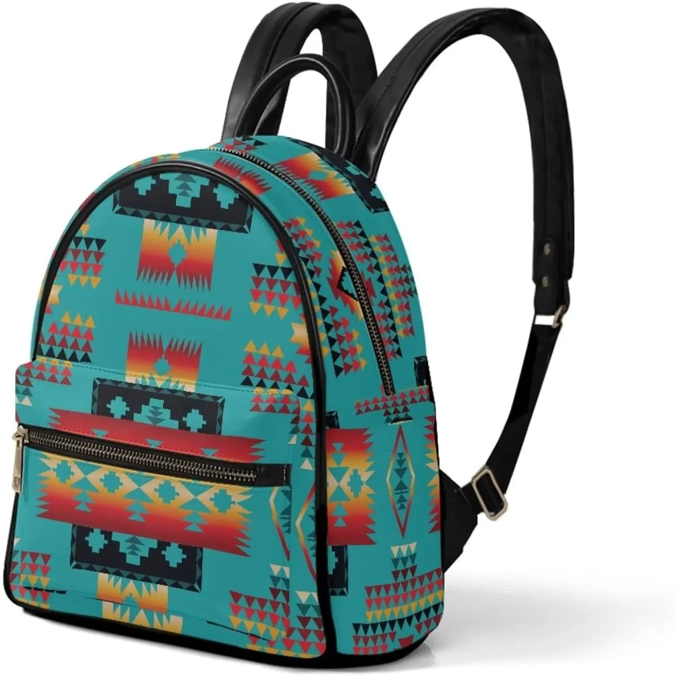 Aztec Geometric Backpack Purse for Women Fashion Ethnic Style Mini Daypack Navtive American Inca Maya Navajo Tribal Travel College Shoulder Bags