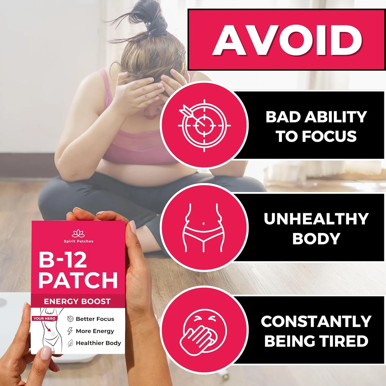 B12 Patches (Pack of 36) - 100% Natural Vitamin Patches for Women, Energy, Focus & Body Support, Self-Adhesive Transparent Patches - Enhanced Formula
