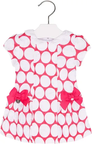 Baby Girls 3M-24M Red/White Floral Dot Jacquarl Drop Waist Dress