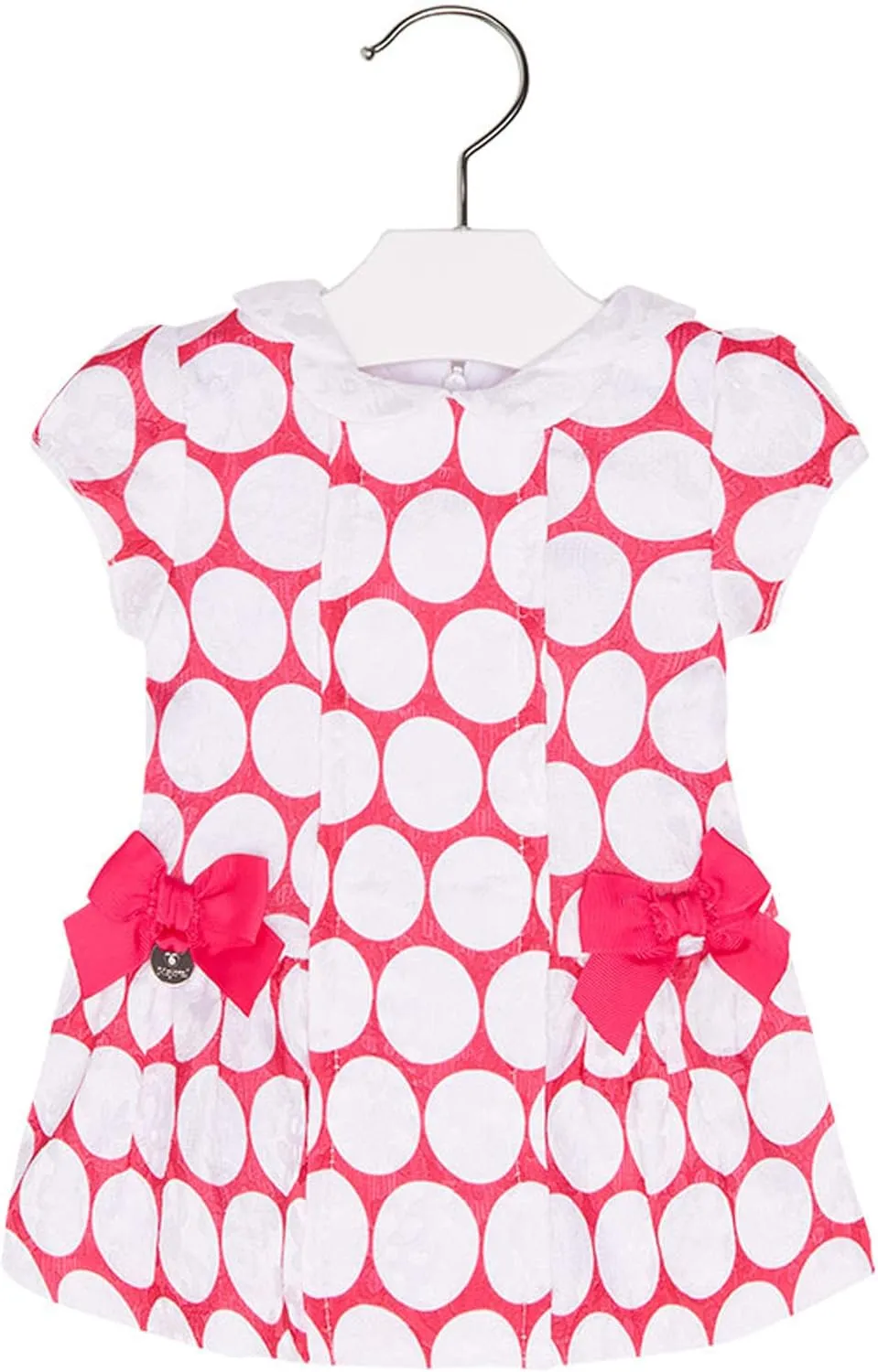 Baby Girls 3M-24M Red/White Floral Dot Jacquarl Drop Waist Dress