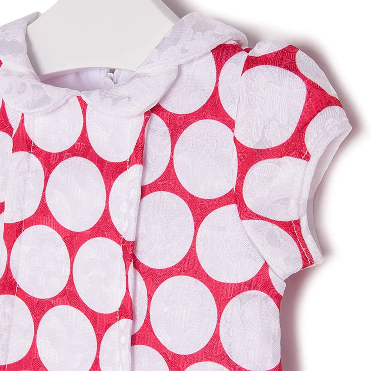 Baby Girls 3M-24M Red/White Floral Dot Jacquarl Drop Waist Dress