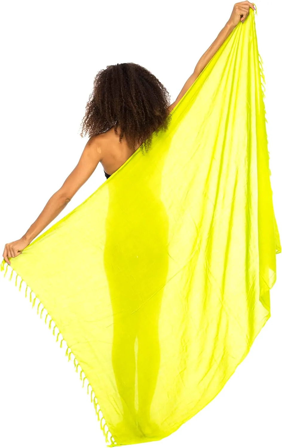 Back From Bali Womens Sarong Wrap Swimsuit Cover Up Solid Beach Pareo Bathing Suit Skirt Coconut Tie Clip