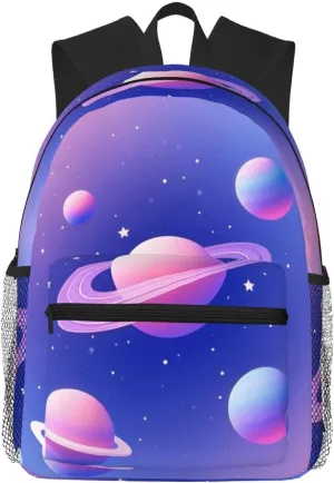 Backpack for Women Men 15.7 in, Lightweight Travel Backpack Waterproof Casual Daypack Laptop Computer Backpacks Carry On Bag Purse for Travel Business Hiking Work, Universe Starry Sky Planet