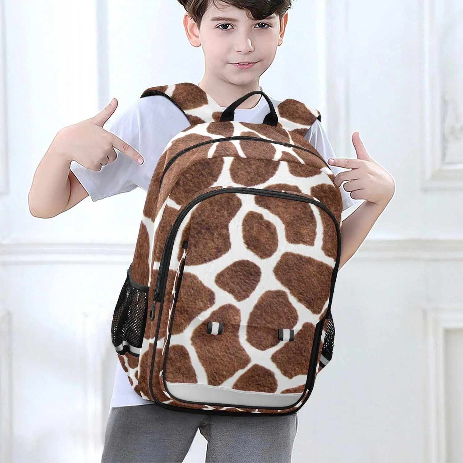 Backpack Giraffe Print ​Toddler School Bags Child Lightweight Preschool Large Bookbags for Girls-Boys Middle-School Elementary