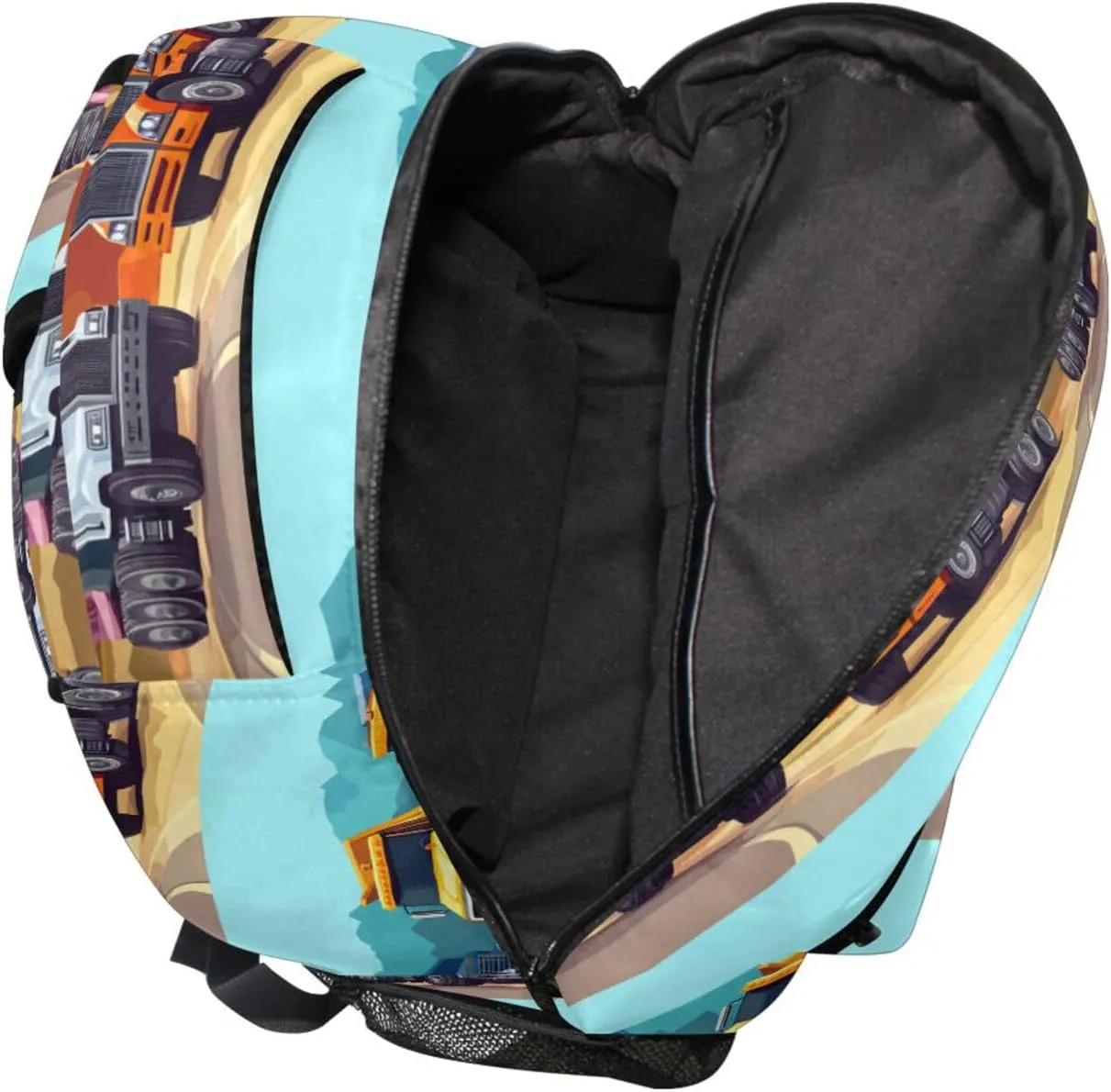Backpacks for Teens Boys Girls Fashion Stylish Travel Bags with Chest Strap for College Work Construction Truck Cartoon Dump Truck