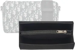 Bag Organizer for Dior Roller Messenger bag |Handmade Custom Bag Insert|2mm Felt Bag Liner|Women Handbag Shaper (Style B-Black, Small)