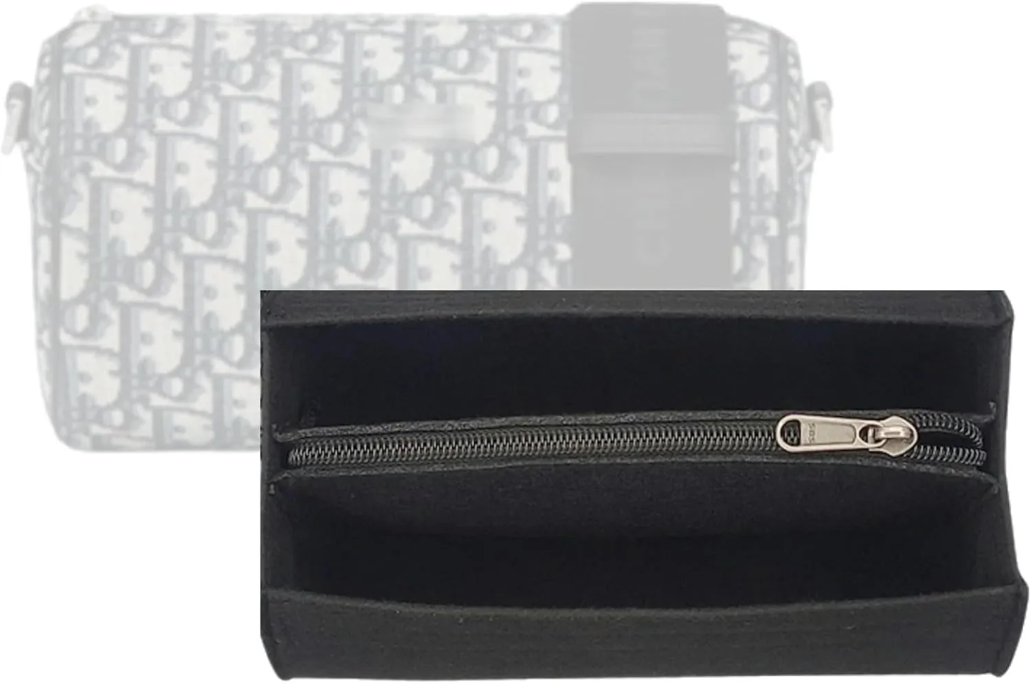 Bag Organizer for Dior Roller Messenger bag |Handmade Custom Bag Insert|2mm Felt Bag Liner|Women Handbag Shaper (Style B-Black, Small)