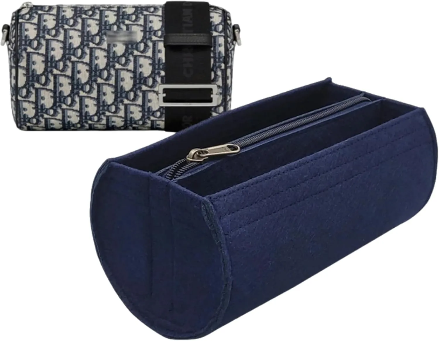 Bag Organizer for Dior Roller Messenger bag |Handmade Custom Bag Insert|2mm Felt Bag Liner|Women Handbag Shaper (Style B-Black, Small)