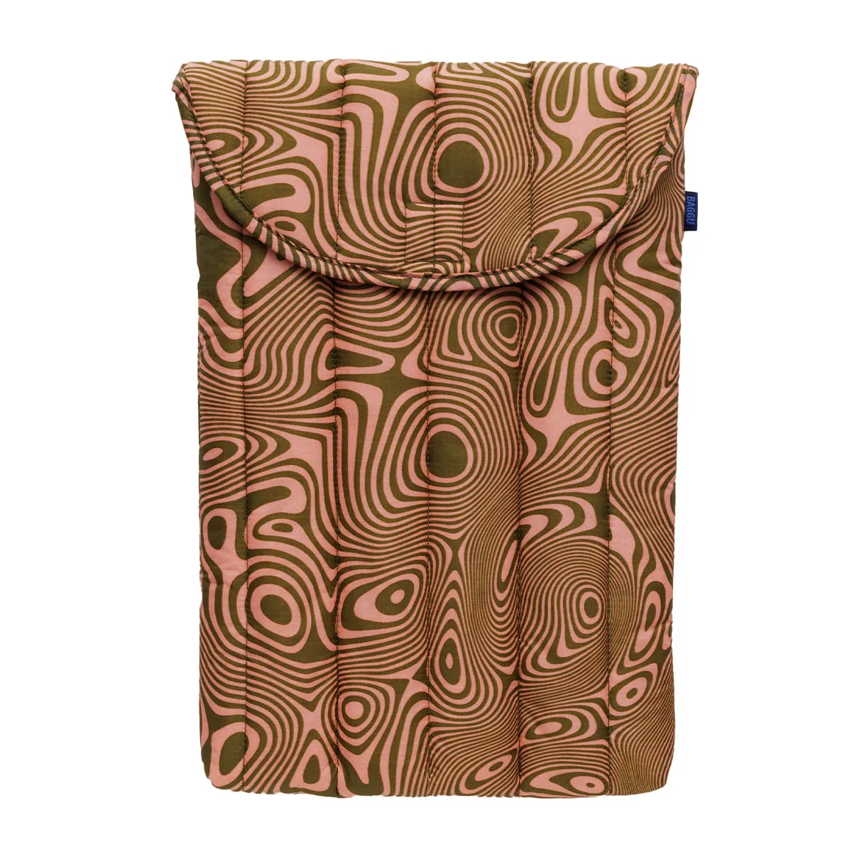 Baggu - 16" Puffy Laptop Sleeve - Swirl Trippy - Salmon