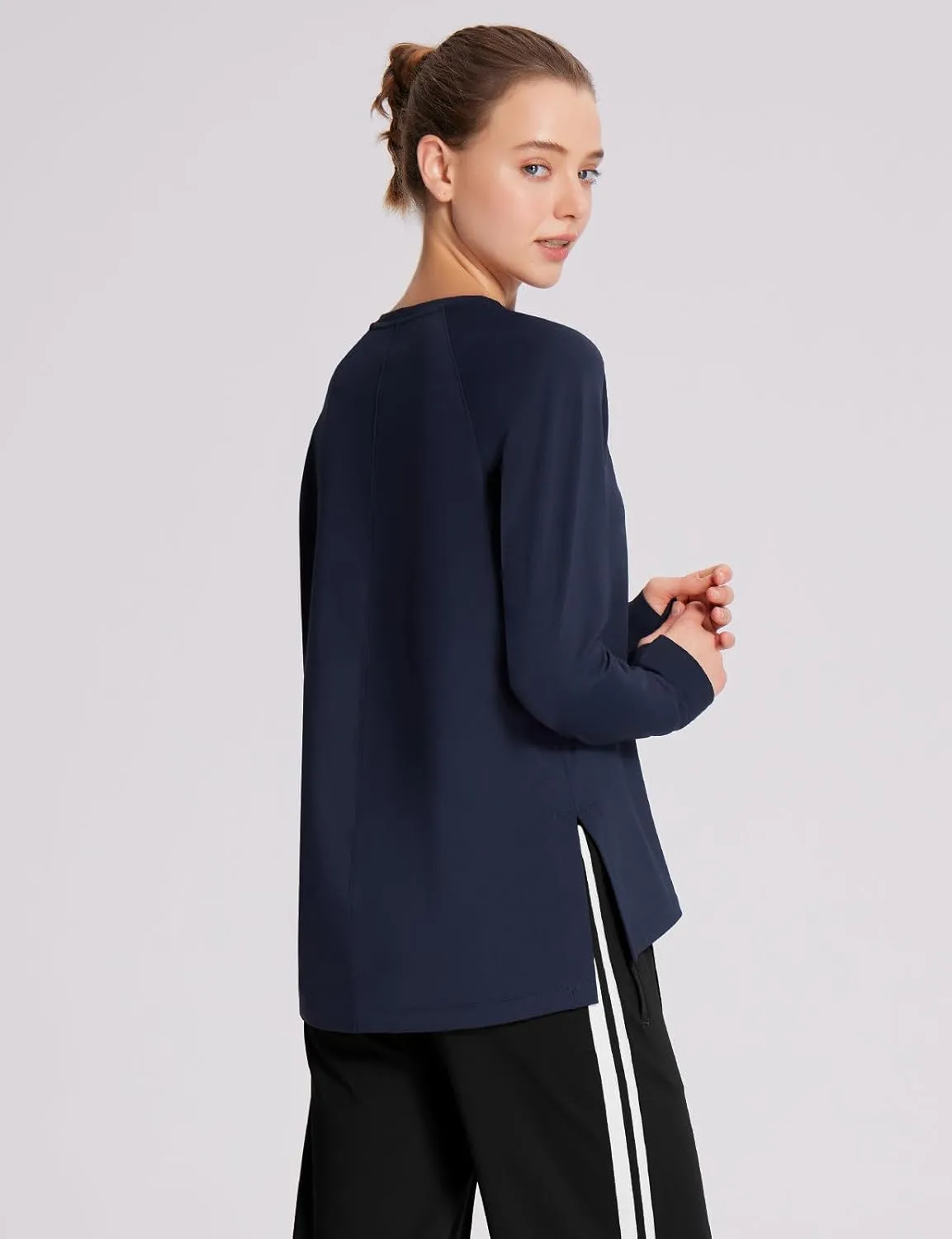 baleaf Women's Thermal Tops Fleece Lined Shirts Long Sleeve Cold Weather Running Gear Workout Zipper Pocket Thumbholes