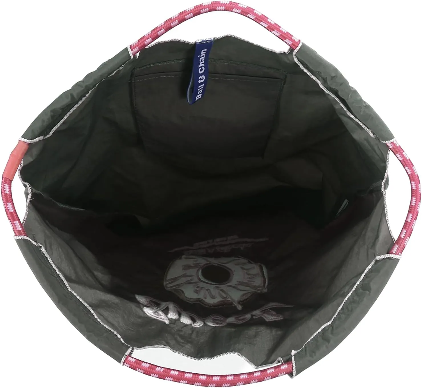 Ball&Chain Embroidered Doughnut Pattern Tote Bag，Women's Leisure Shopping Bag, 15x16 inches