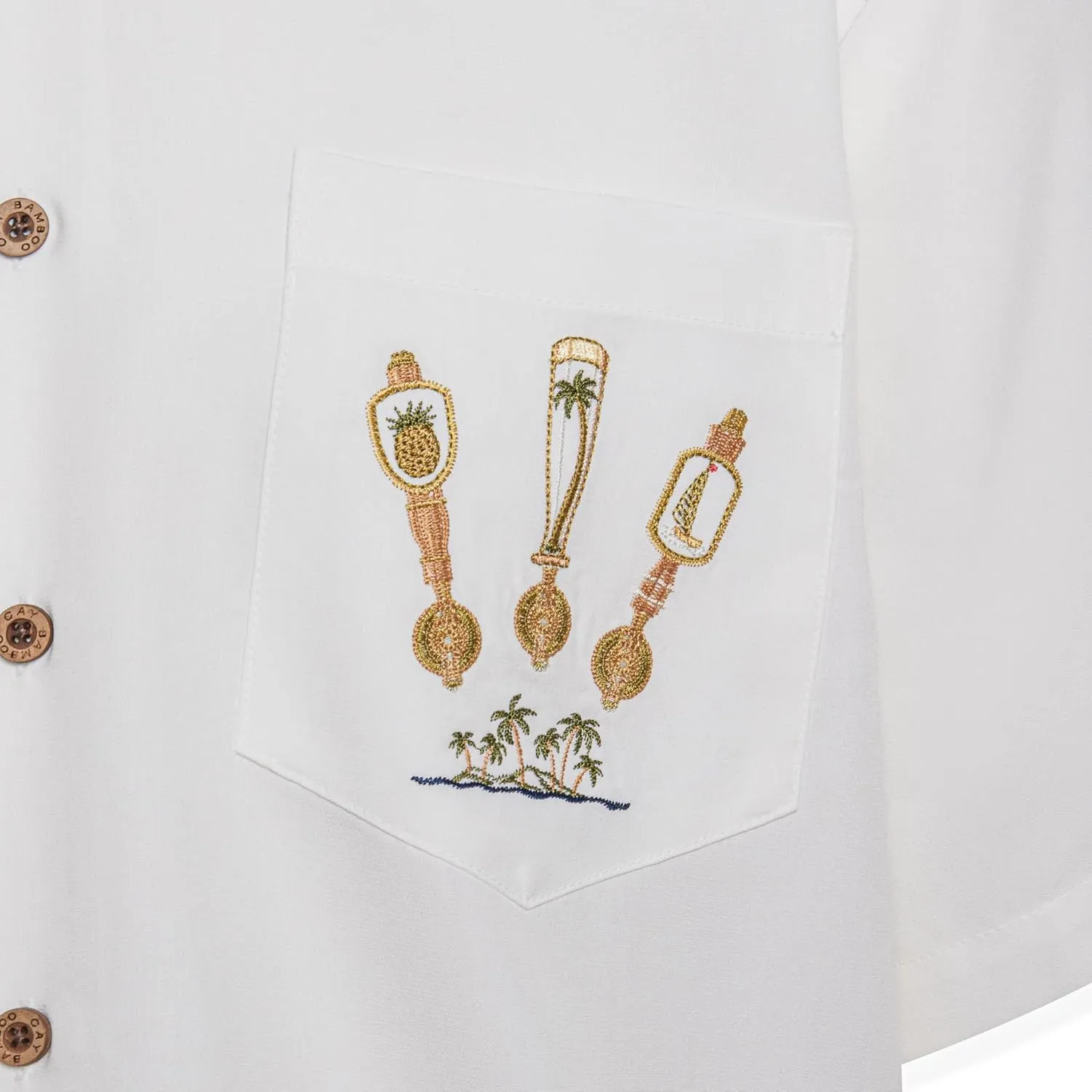 Bamboo Cay Weekend Edition Men's Regular-Fit Short Sleeve Casual Embroidered Shirt