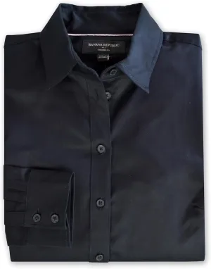 Banana Republic Womens Tailored Fit Button Down Top Shirt,