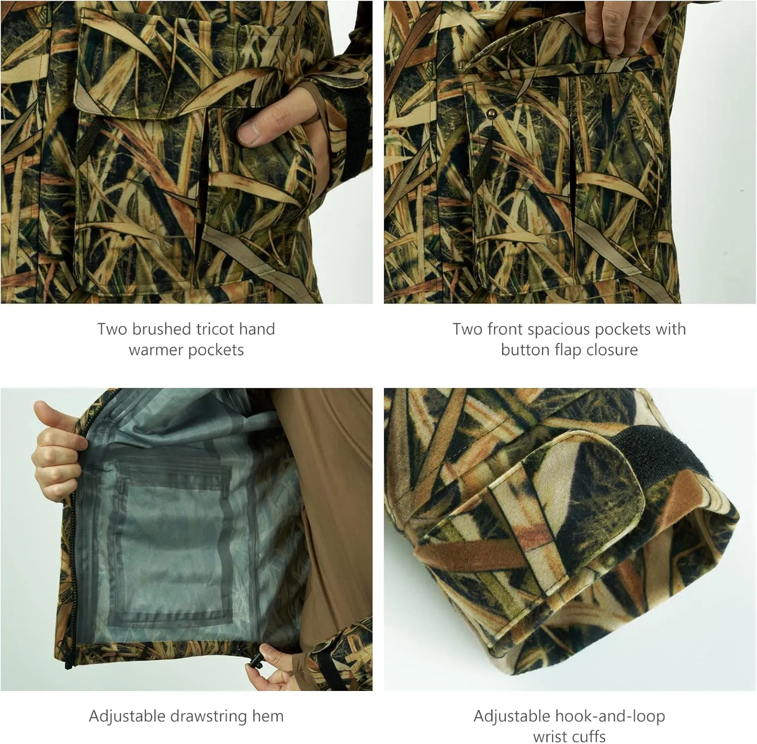 BASSDASH Walker Breathable Waterproof Fishing Hunting Wading Jackets with Silent Outer Fabric for Men Women in 7 Sizes