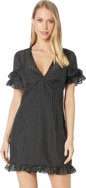 BCBG Cocktail Fit & Flare Seamed Woven Dress Black 8