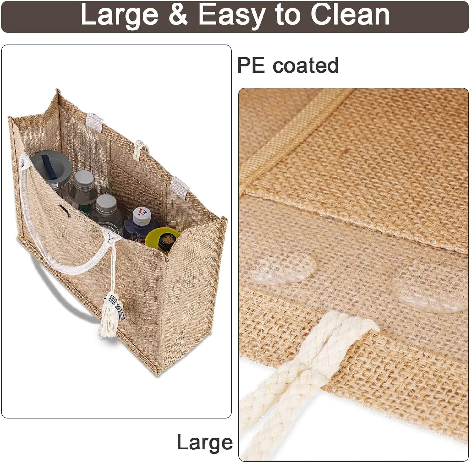 Beach Bag for Women, Straw Beach Tote Bag with Pocket Tassel Handle Waterproof Lining, for Summer Vacation Pool Gift