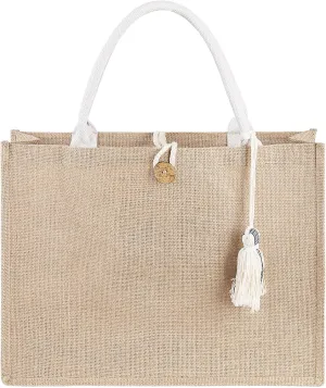 Beach Bag for Women, Straw Beach Tote Bag with Pocket Tassel Handle Waterproof Lining, for Summer Vacation Pool Gift