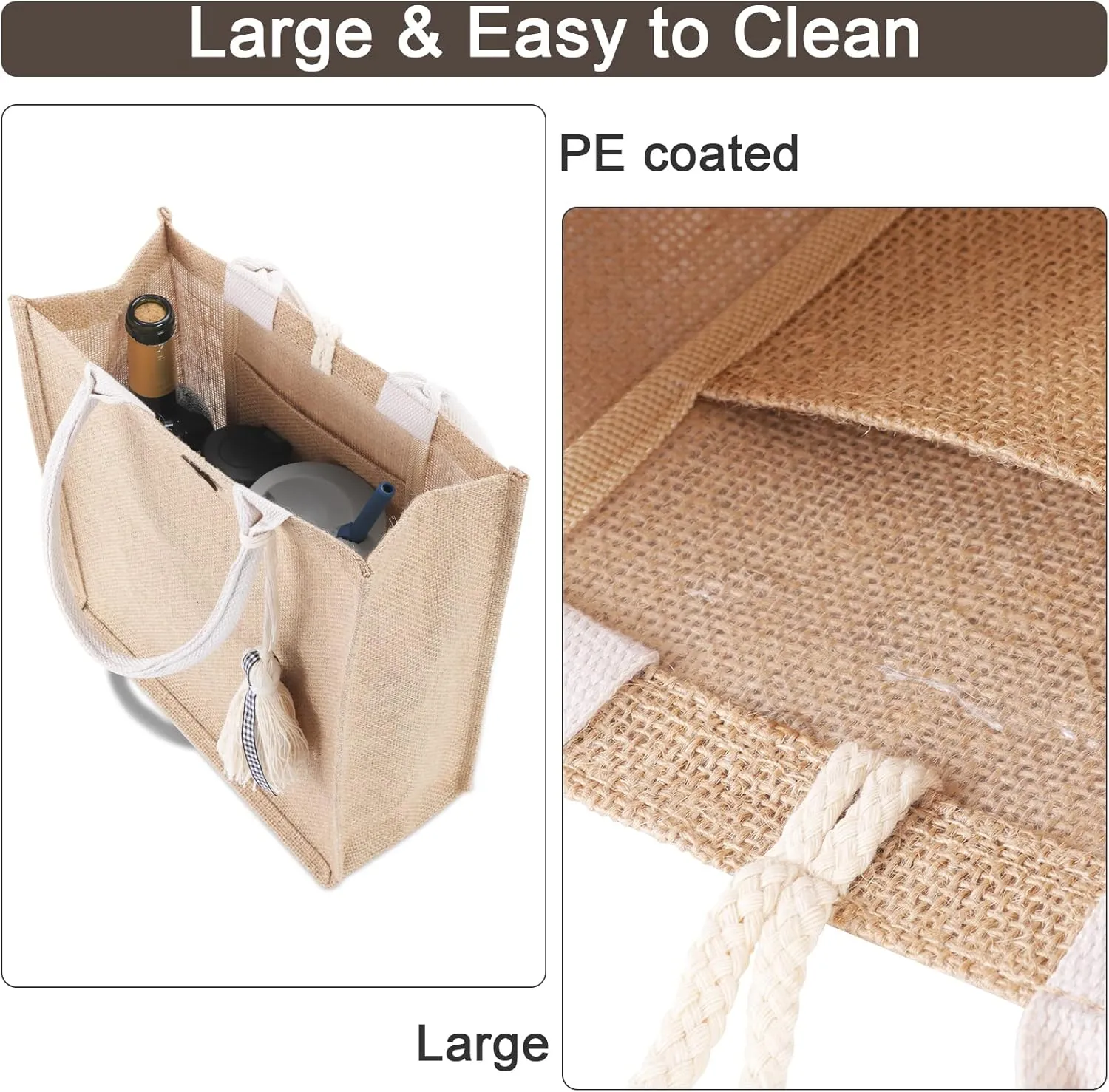 Beach Bag for Women, Straw Beach Tote Bag with Pocket Tassel Handle Waterproof Lining, for Summer Vacation Pool Gift