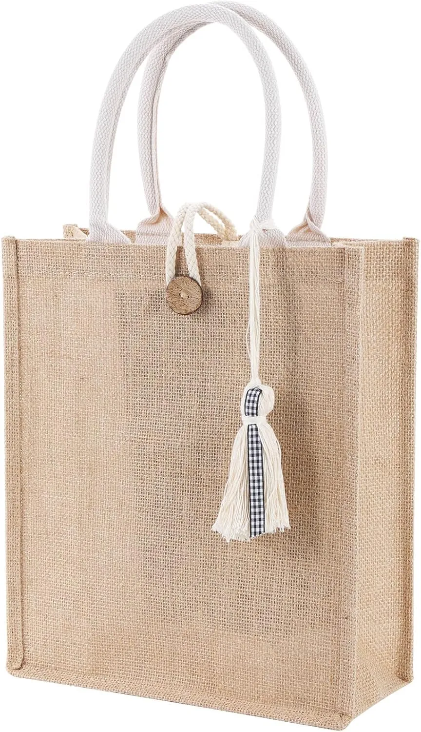 Beach Bag for Women, Straw Beach Tote Bag with Pocket Tassel Handle Waterproof Lining, for Summer Vacation Pool Gift