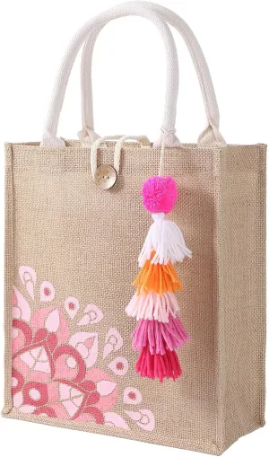 Beach Bag for Women, Straw Beach Tote Bag with Pocket Tassel Handle Waterproof Lining, for Summer Vacation Pool Gift