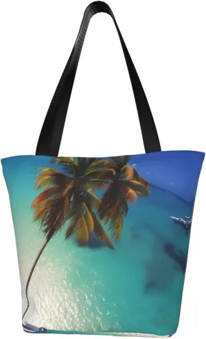 Beach Coconut Sunshine Women's fashion shoulder bag, shopping handbag, suitable for weekend travel shopping shoulder bag messenger bag