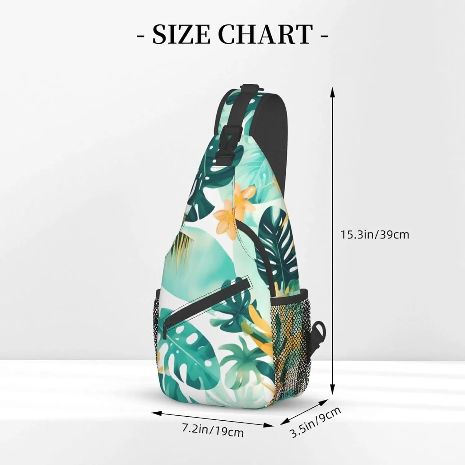 Beach Plantscape Unisex Casual Diagonal Chest Bag,Multipurpose Crossbody Shoulder Bag Travel Hiking Daypack