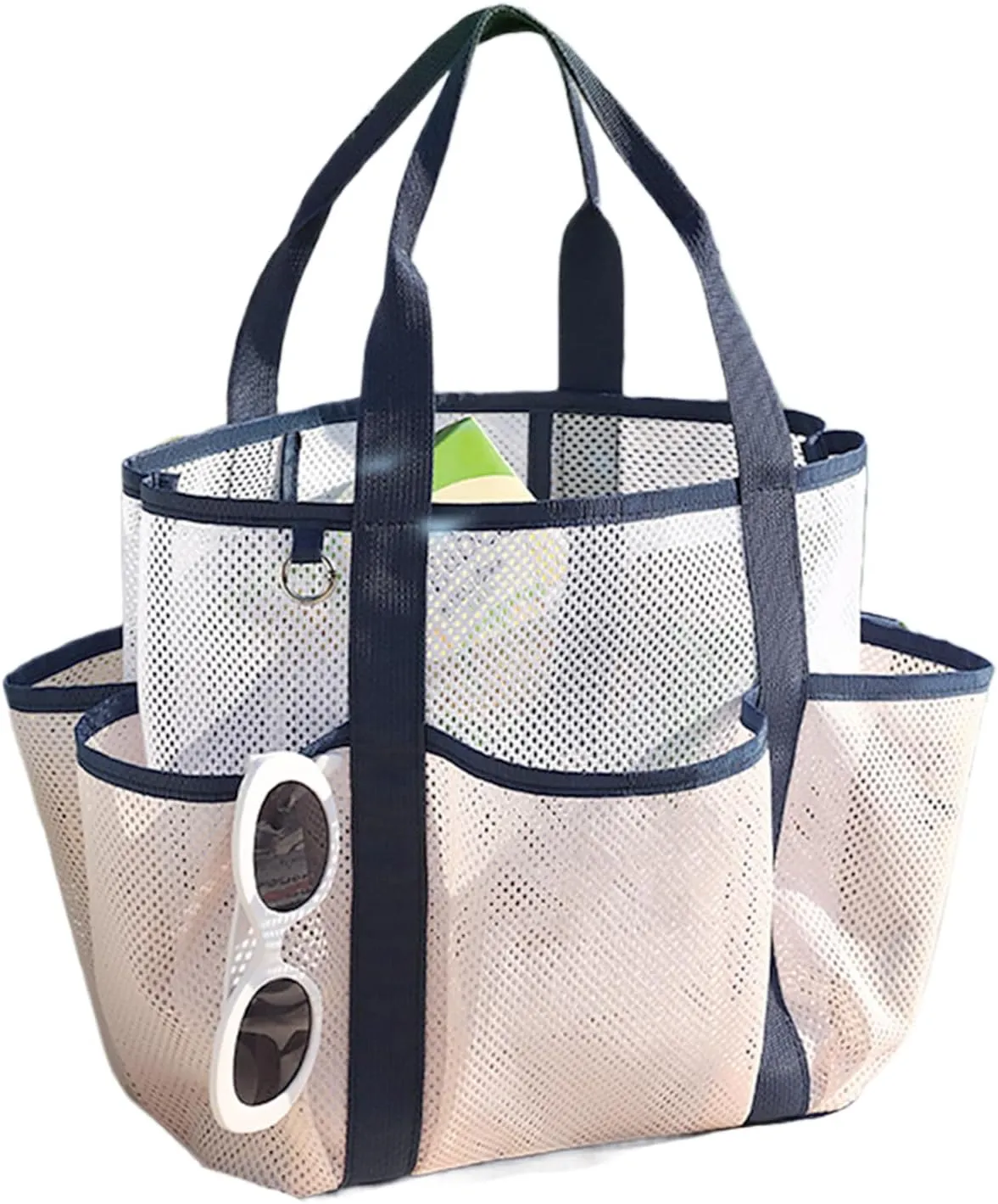 Beach Tote | Foldable Travel Cosmetic Pouch | Quick-Dry Large Mesh Bag for Yoga Vacation Poolside Lounging Fishing Trip