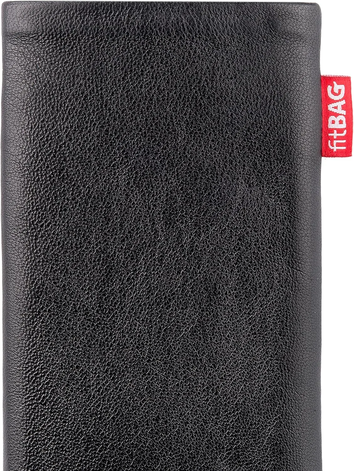 Beat Black Custom Tailored Sleeve for Mobistel Cynus E4. Fine Nappa Leather Pouch with Integrated Microfibre Lining for Display Cleaning