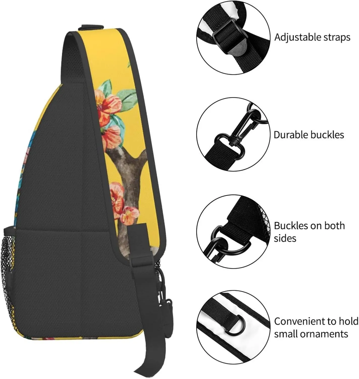 Beautiful Peacock Unisex Casual Diagonal Chest Bag,Multipurpose Crossbody Shoulder Bag Travel Hiking Daypack