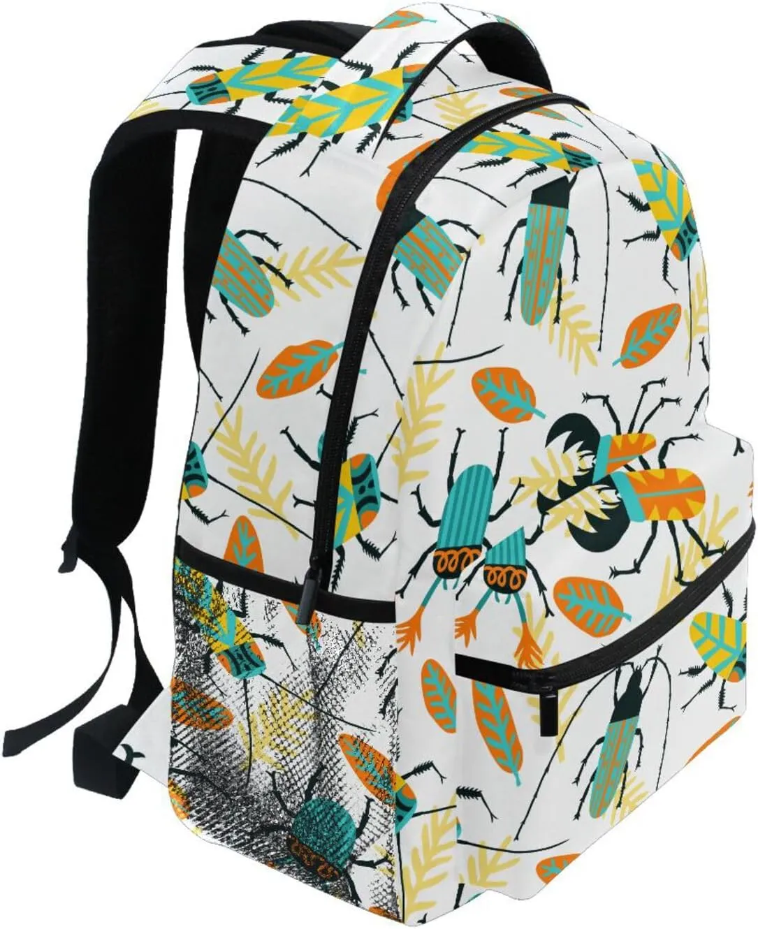 Beetle Leaves Pattern Cute Boys Girls Kids School Backpacks Bookbag, School Bag Travel Backpack Daypack
