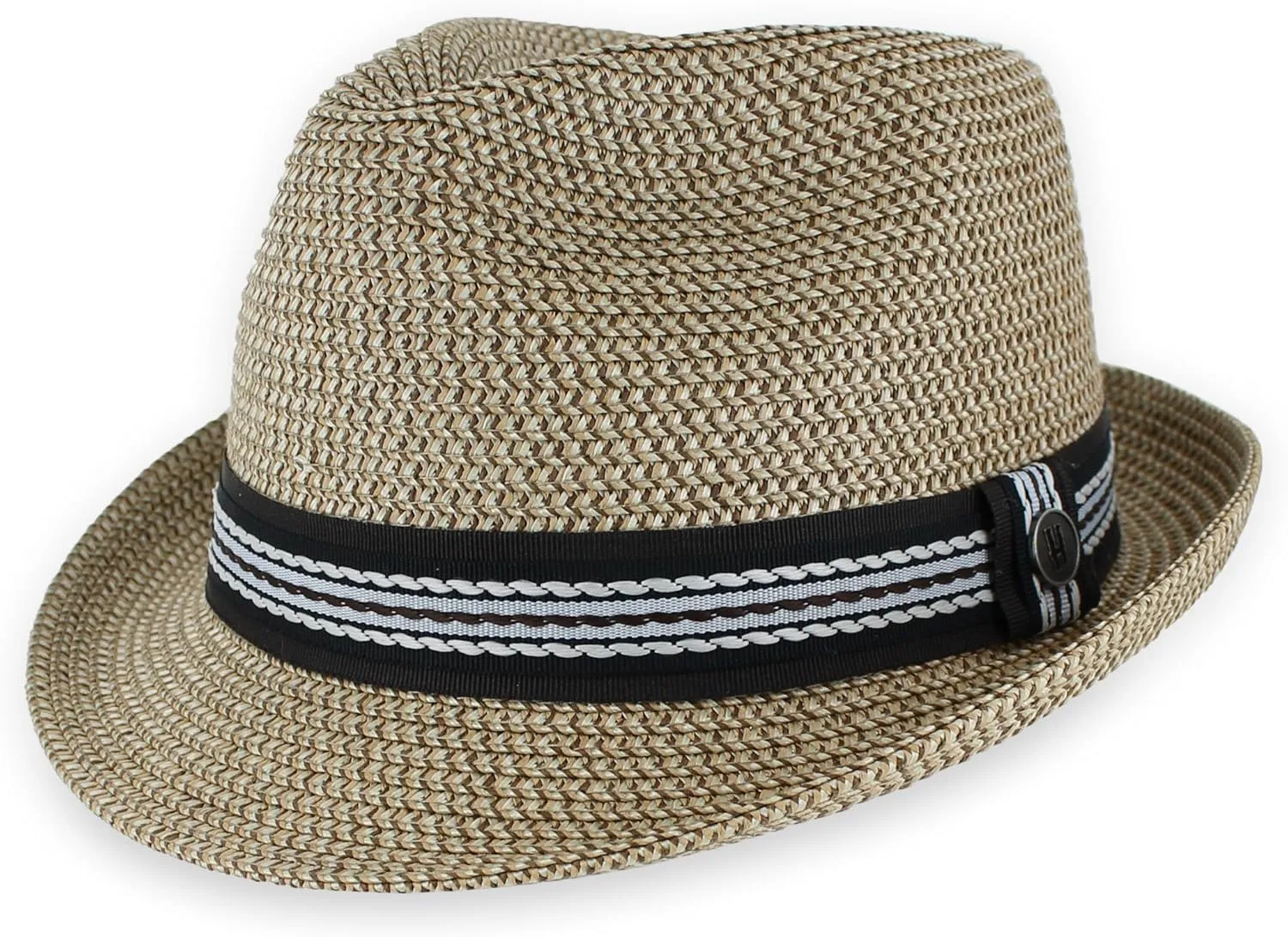 Belfry Men Women Summer Straw Trilby Fedora Hat in Blue Tan Black Luz Tan MED