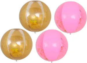 BESPORTBLE 4pcs Inflatable Sequin Beach Balls Transparent Playthings for Pool Parties and Outdoor Fun Shiny Glitter Beach Ball Friendly and