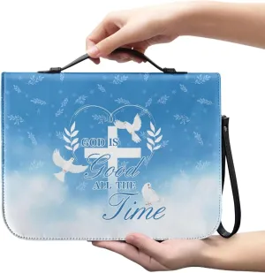 Bible Cover Case for Women ＆ Men Large Bible Protective Tote Handle Bags Waterproof Black Ribbon Zipper Pockets