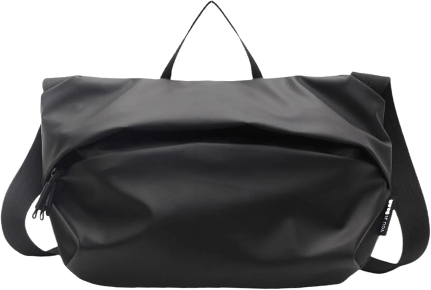 Black Crossbody Bag Textured Frosted PU Small Messenger Bag Casual Shoulder Bag Purse Travel Daypacks