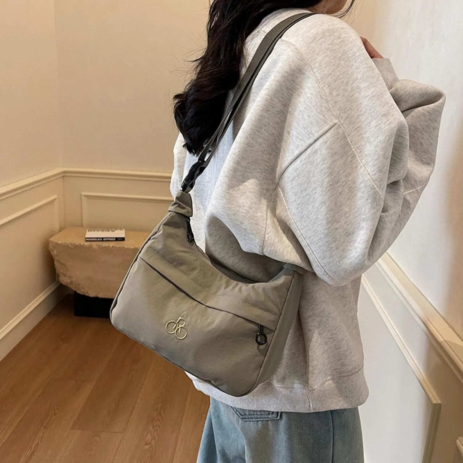 Black Crossbody Bag Textured Frosted PU Small Messenger Bag Casual Shoulder Bag Purse Travel Daypacks