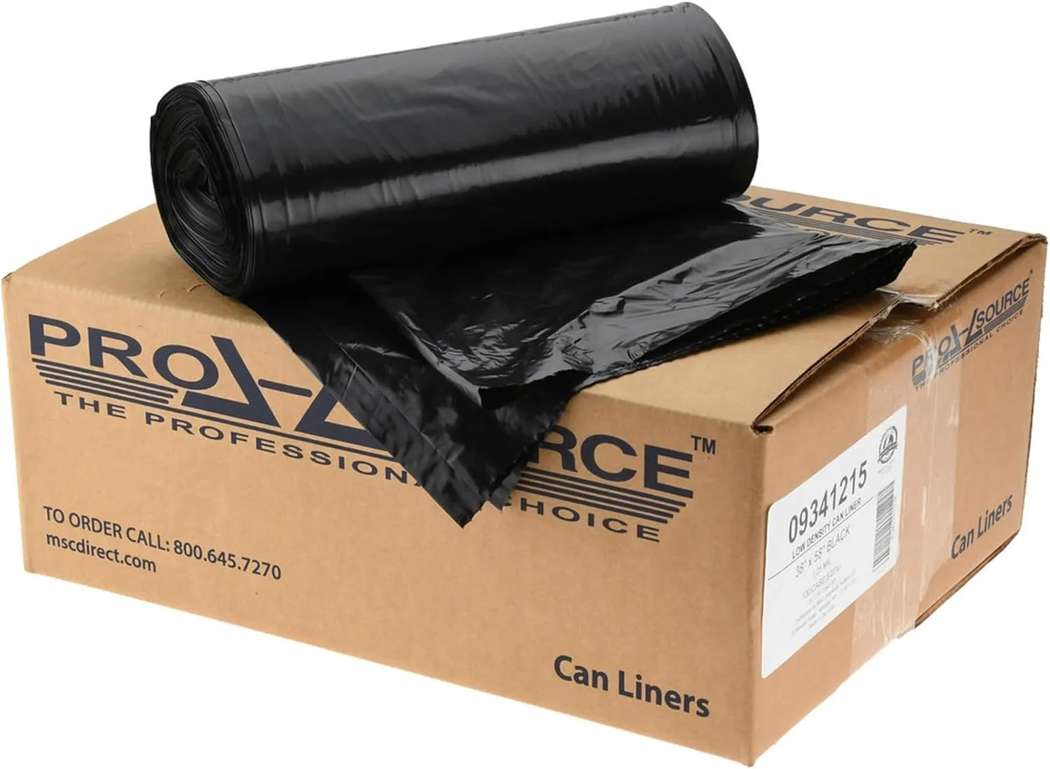 Black Heavy-Duty Black 1.25 mil Trash Bags: 60 Gallon Size (Pack of 100)