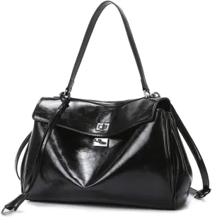 Black Tote Bag Shoulder Bag Large Casual HandBag Work College Purses for Women